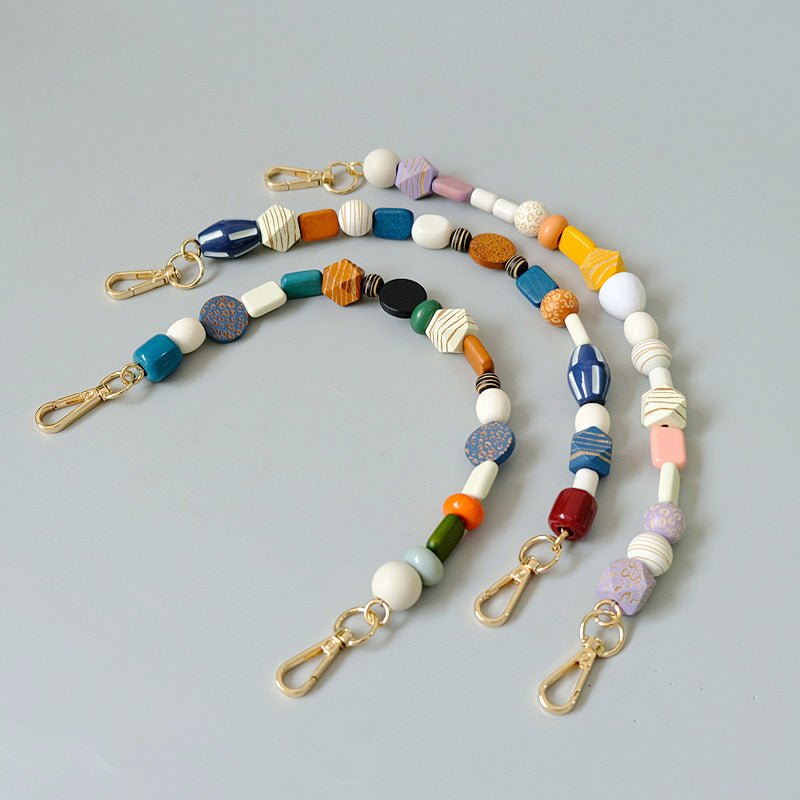 Fashionable Colorful Retro Handmade Wooden Chain Short Handbag Carrying Chain - Che Cose Belle