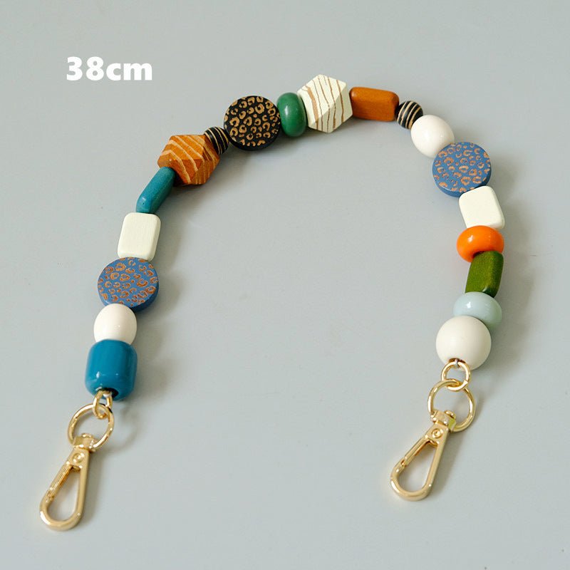 Fashionable Colorful Retro Handmade Wooden Chain Short Handbag Carrying Chain - Che Cose Belle