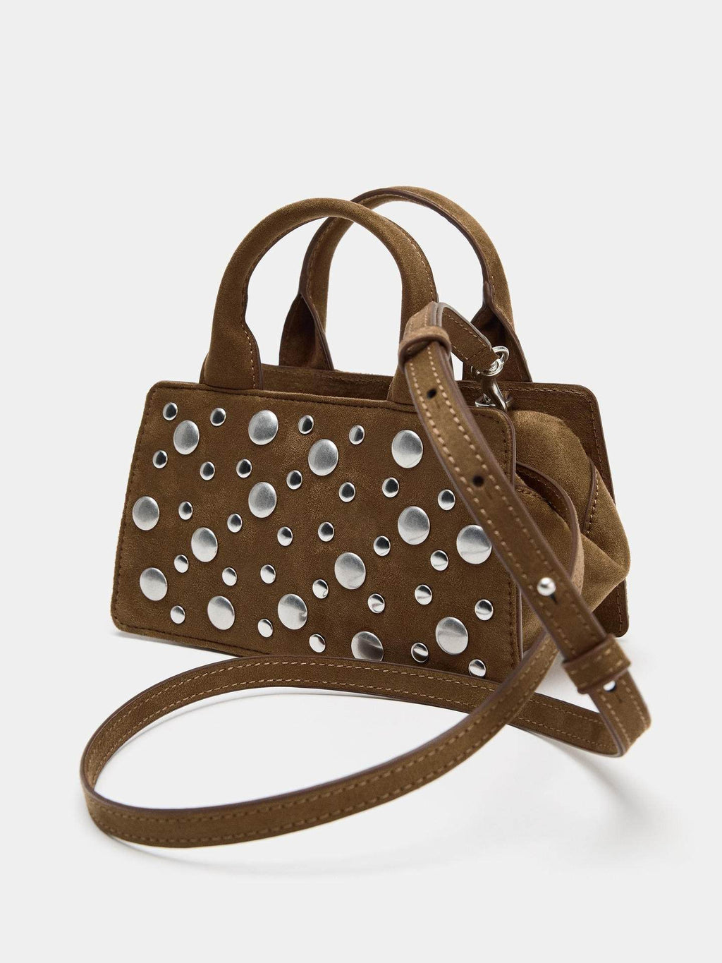 Fashionable Rivet-Embellished Commuter Handbag In A Punk Style - Che Cose Belle