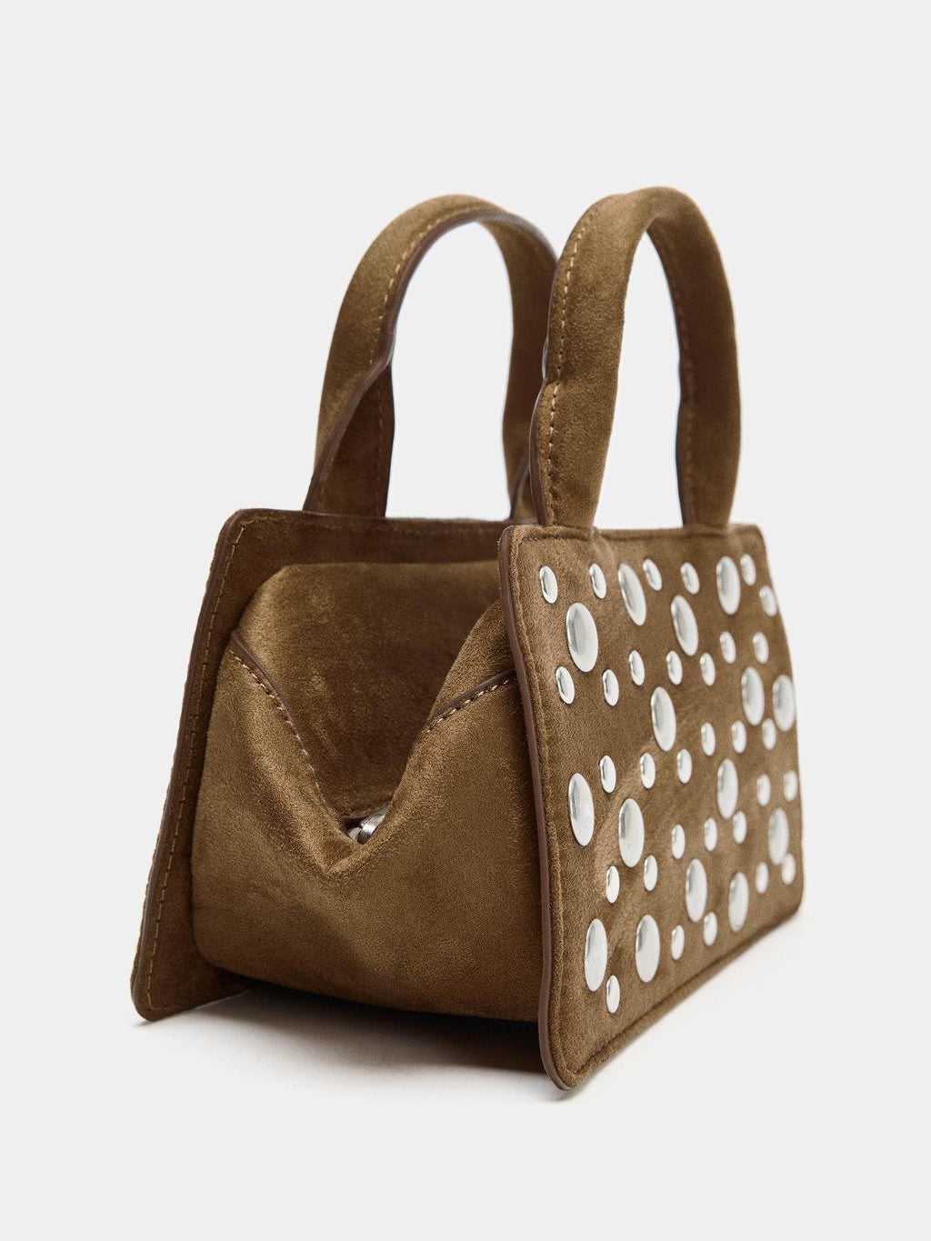 Fashionable Rivet-Embellished Commuter Handbag In A Punk Style - Che Cose Belle