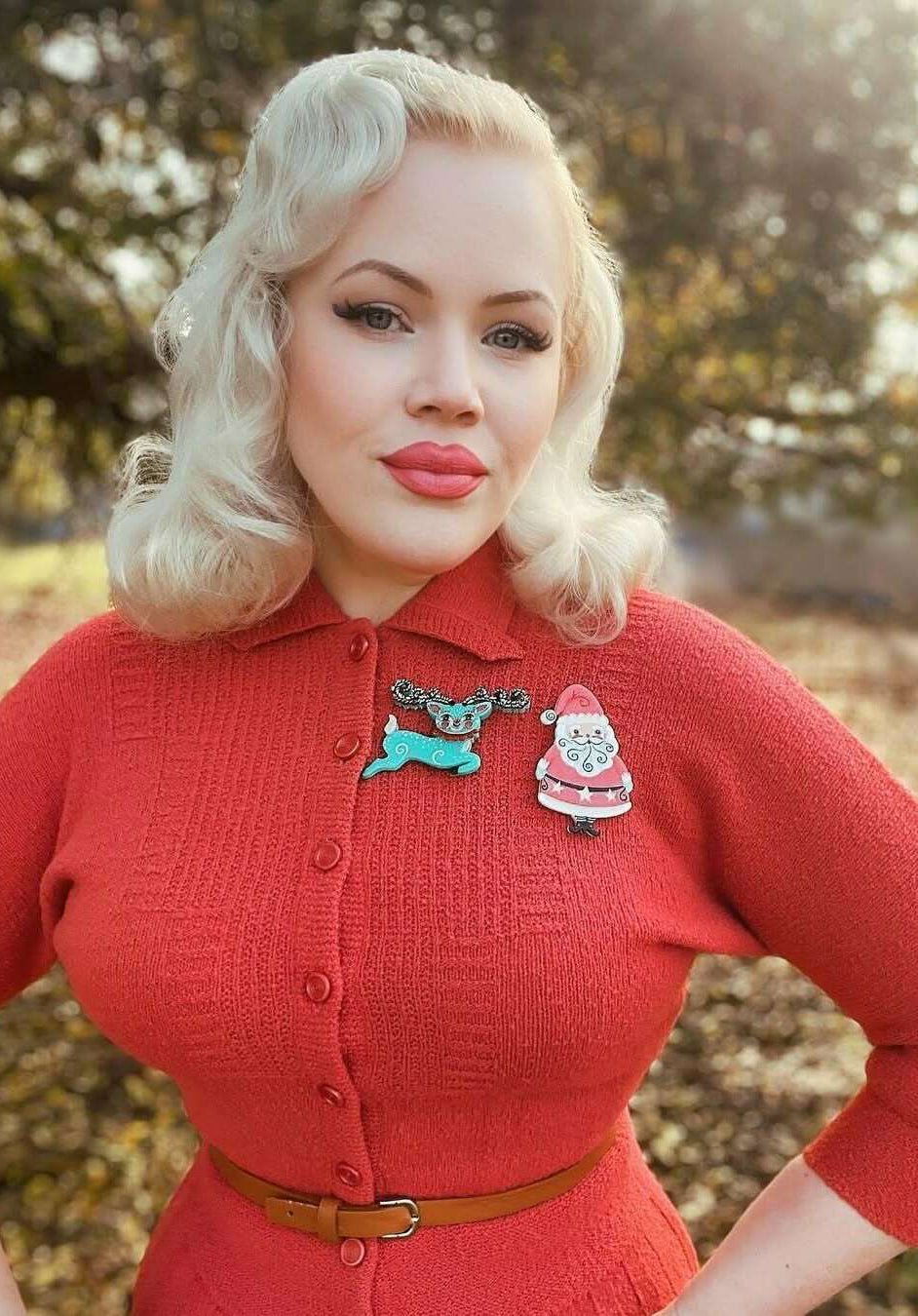 Fawna Fir Top Leaping Reindeer Brooch by Johanna Parker x Lipstick & Chrome - Che Cose Belle