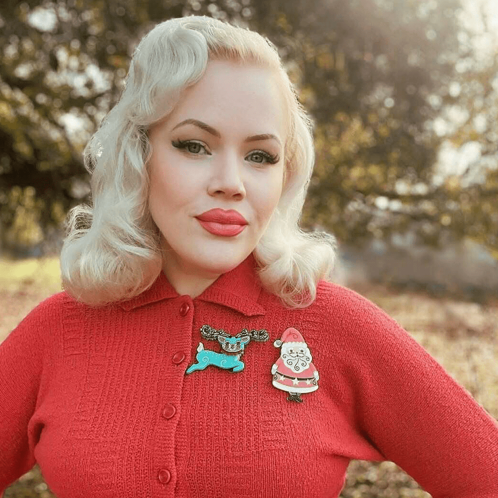 Fawna Fir Top Leaping Reindeer Brooch by Johanna Parker x Lipstick & Chrome - Che Cose Belle