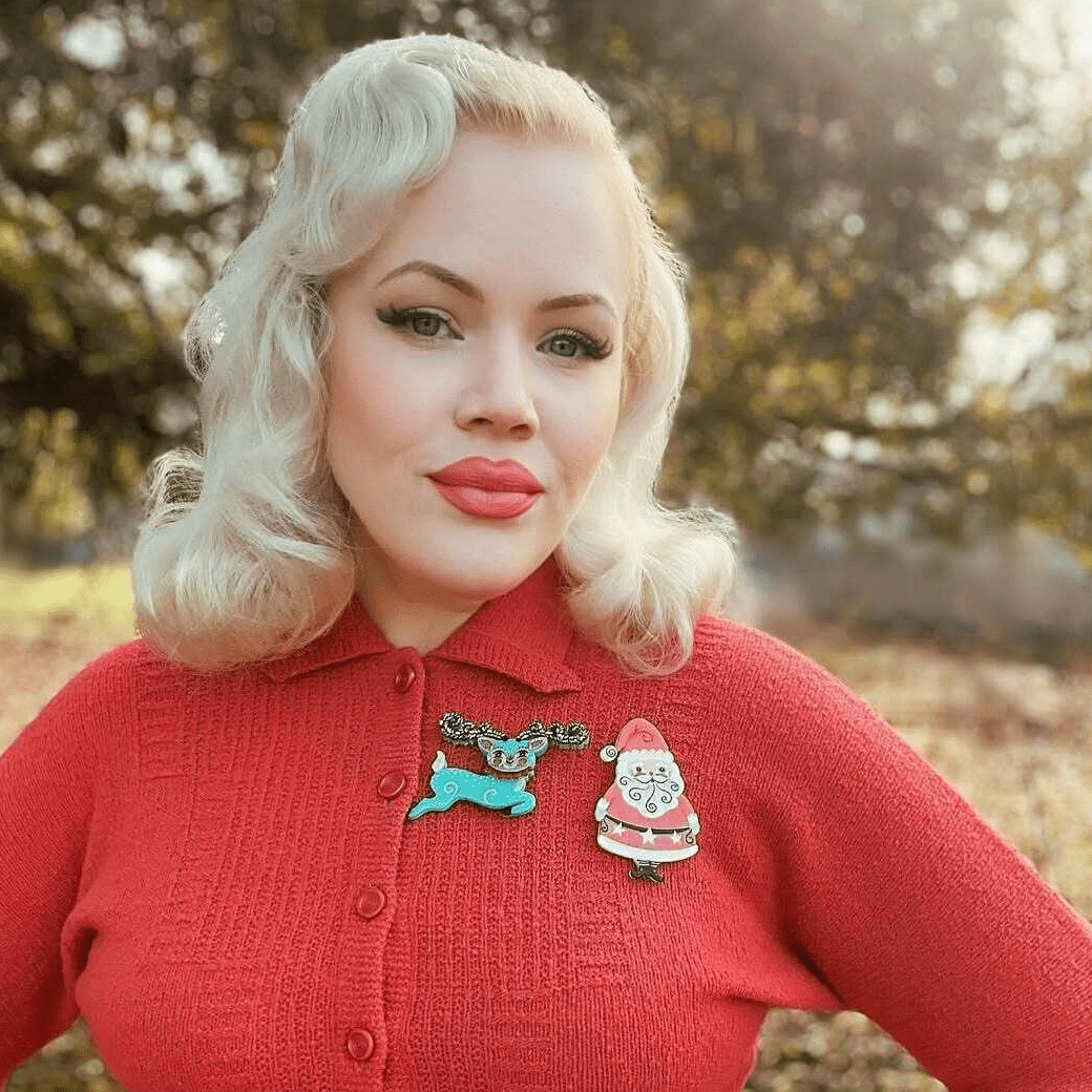 Fawna Fir Top Leaping Reindeer Brooch by Johanna Parker x Lipstick & Chrome - Che Cose Belle
