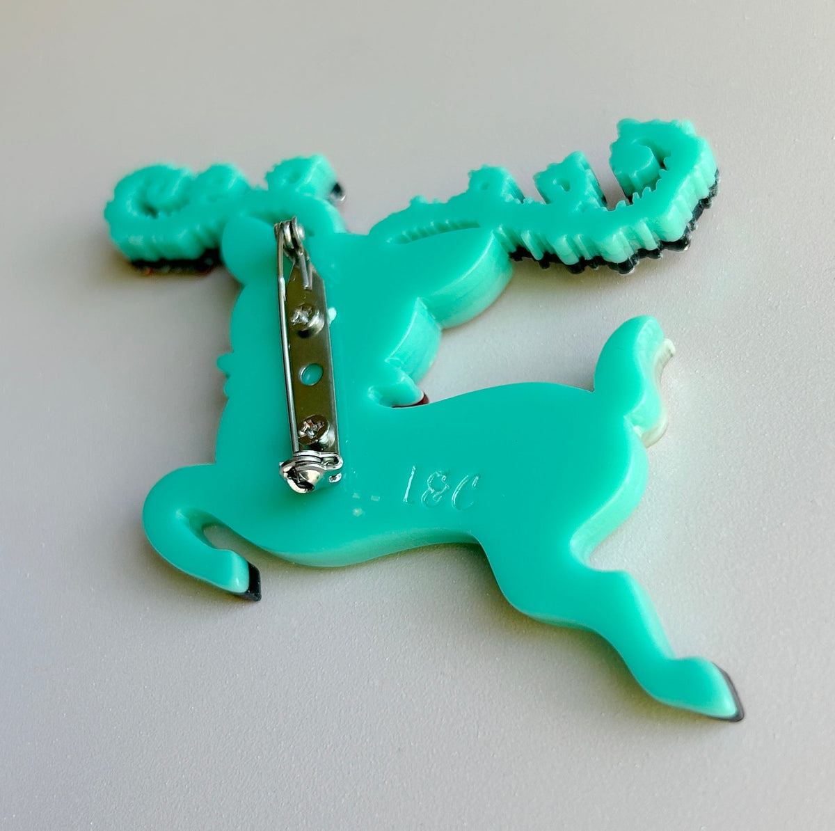 Fawna Fir Top Leaping Reindeer Brooch by Johanna Parker x Lipstick & Chrome - Che Cose Belle