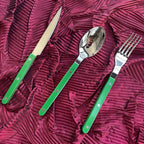 S/10 French Retro Flatware Set, Stainless Steel Rivet Cutlery Silverware