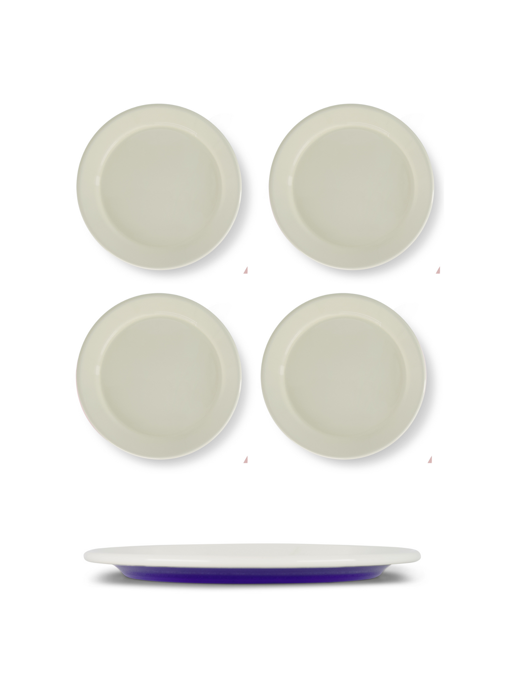 S/4 Enamel Dinner Plate  - Two Tone