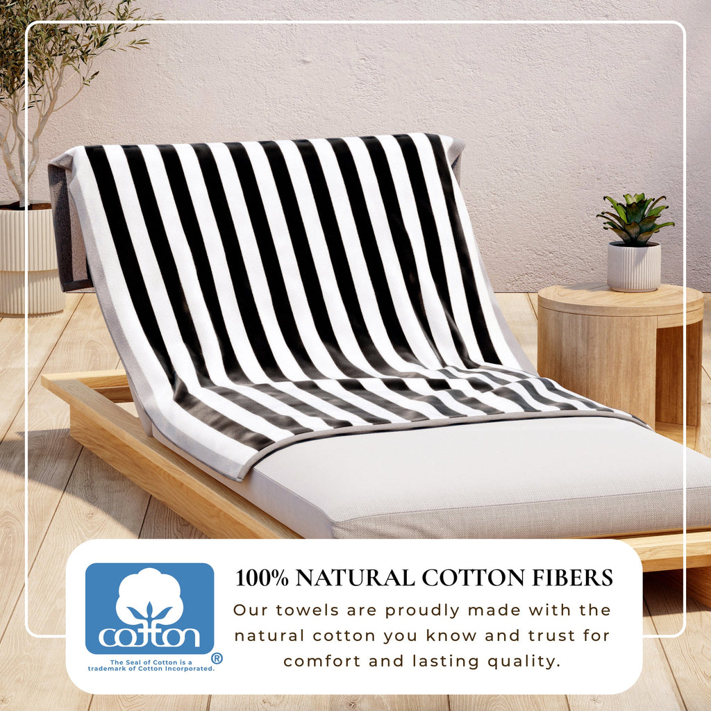 Oversized Striped Border Cabana Beach Towel - Santa Cruz