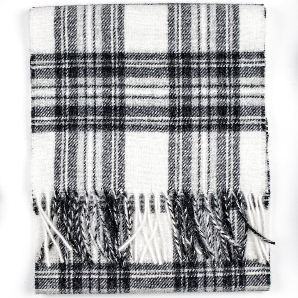 Merino Lambswool Tartan Scarf - Dress Grey Stewart