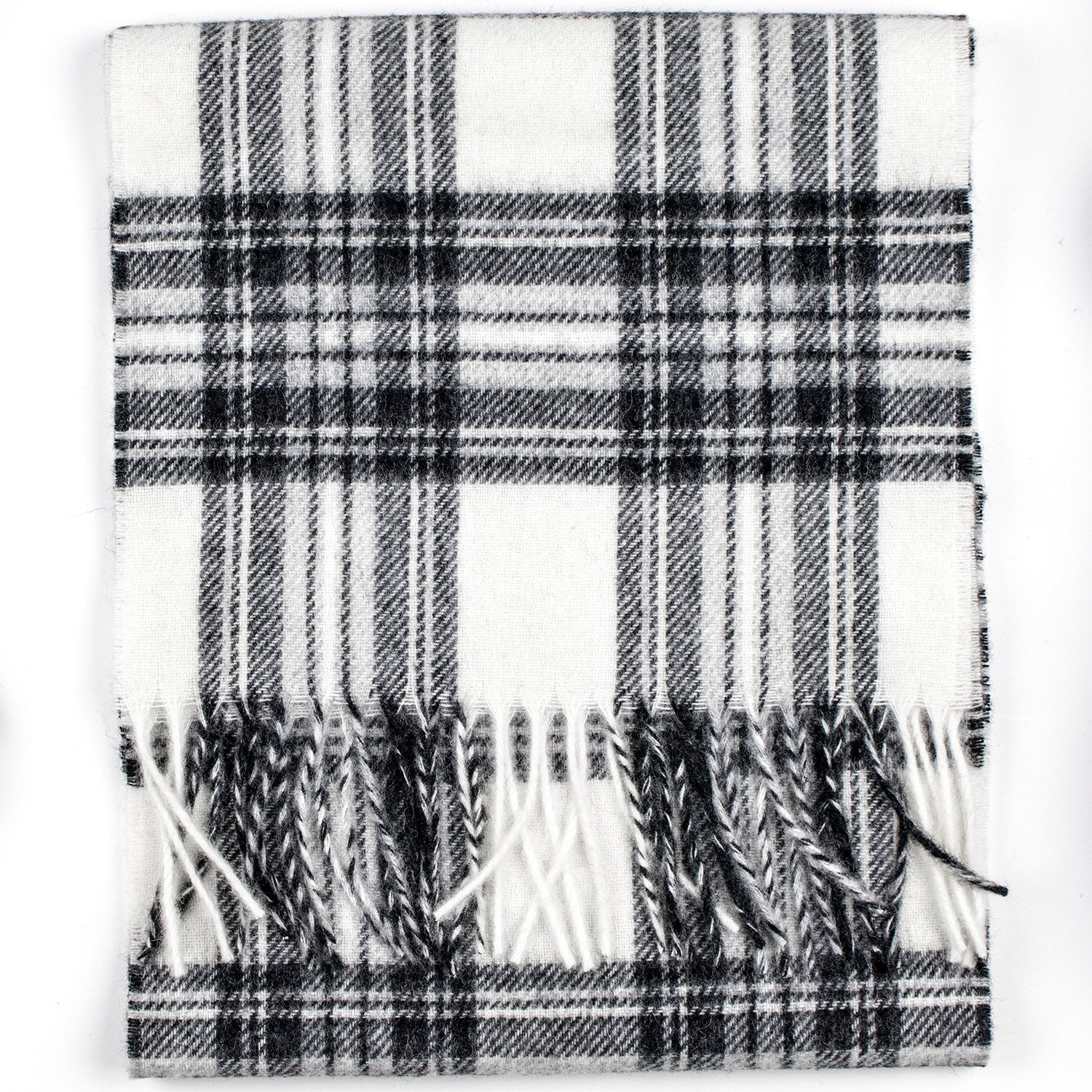 Merino Lambswool Tartan Scarf - Dress Grey Stewart