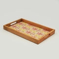 Pink Summer Serving Tray with Handles