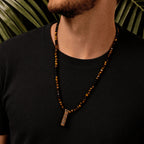 Fearless Spirit - 3 Symbol Tiger's Eye Onyx Necklace - Che Cose Belle