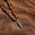 Fearless Spirit - 3 Symbol Tiger's Eye Onyx Necklace - Che Cose Belle