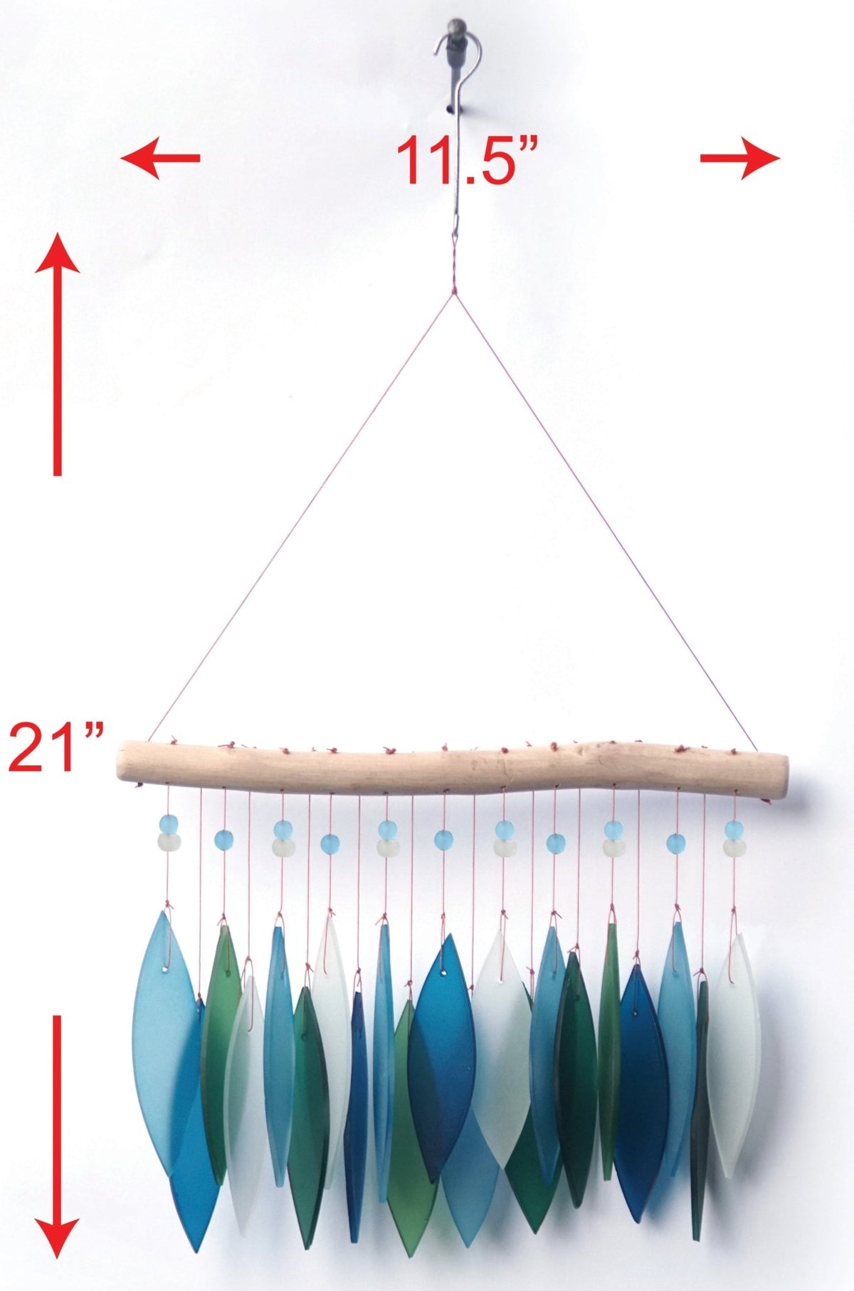 Featherline, Blue Lagoon Sea Glass Wind Chime - Che Cose Belle