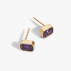 February Emerald - Cut Birthstone Stud Earrings - Che Cose Belle