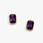 February Emerald - Cut Birthstone Stud Earrings - Che Cose Belle