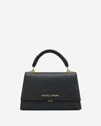 Federica (black) - Italian calf leather women's crossbody bag (with shoulder strap) - Che Cose Belle