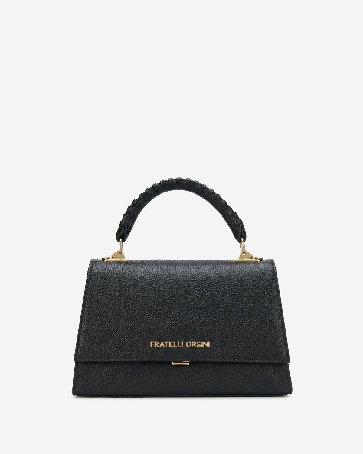 Federica (black) - Italian calf leather women's crossbody bag (with shoulder strap) - Che Cose Belle