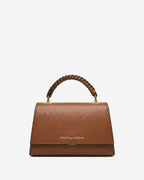 Federica (cognac) - Italian calf leather women's crossbody bag (with shoulder strap) - Che Cose Belle