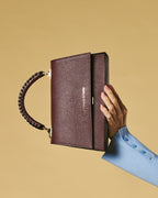 Federica (eggplant) - Italian calf leather women's crossbody bag (with shoulder strap) - Che Cose Belle