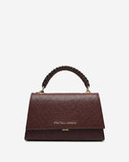 Federica (eggplant) - Italian calf leather women's crossbody bag (with shoulder strap) - Che Cose Belle