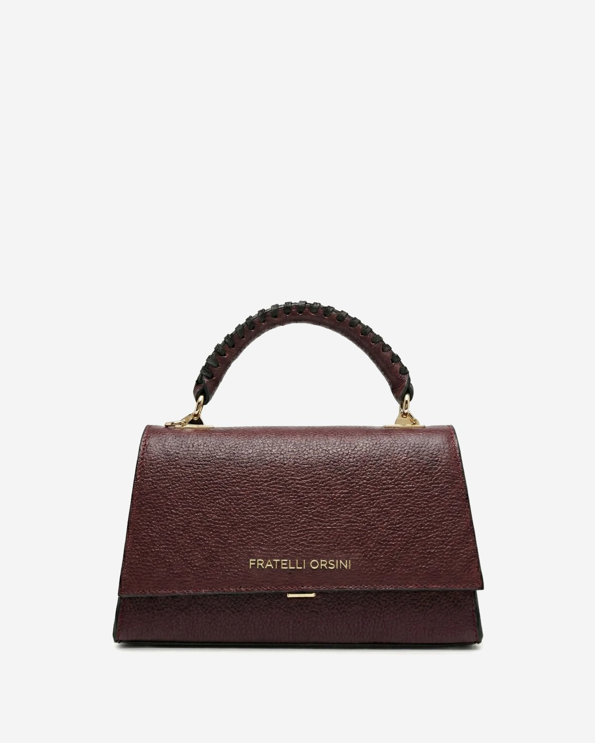 Federica (eggplant) - Italian calf leather women's crossbody bag (with shoulder strap) - Che Cose Belle