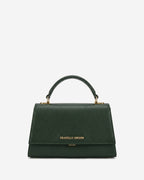Federica (green) - Italian calf leather women's crossbody bag (with shoulder strap) - Che Cose Belle