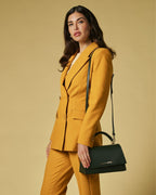 Federica (green) - Italian calf leather women's crossbody bag (with shoulder strap) - Che Cose Belle