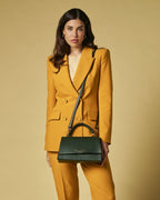 Federica (green) - Italian calf leather women's crossbody bag (with shoulder strap) - Che Cose Belle