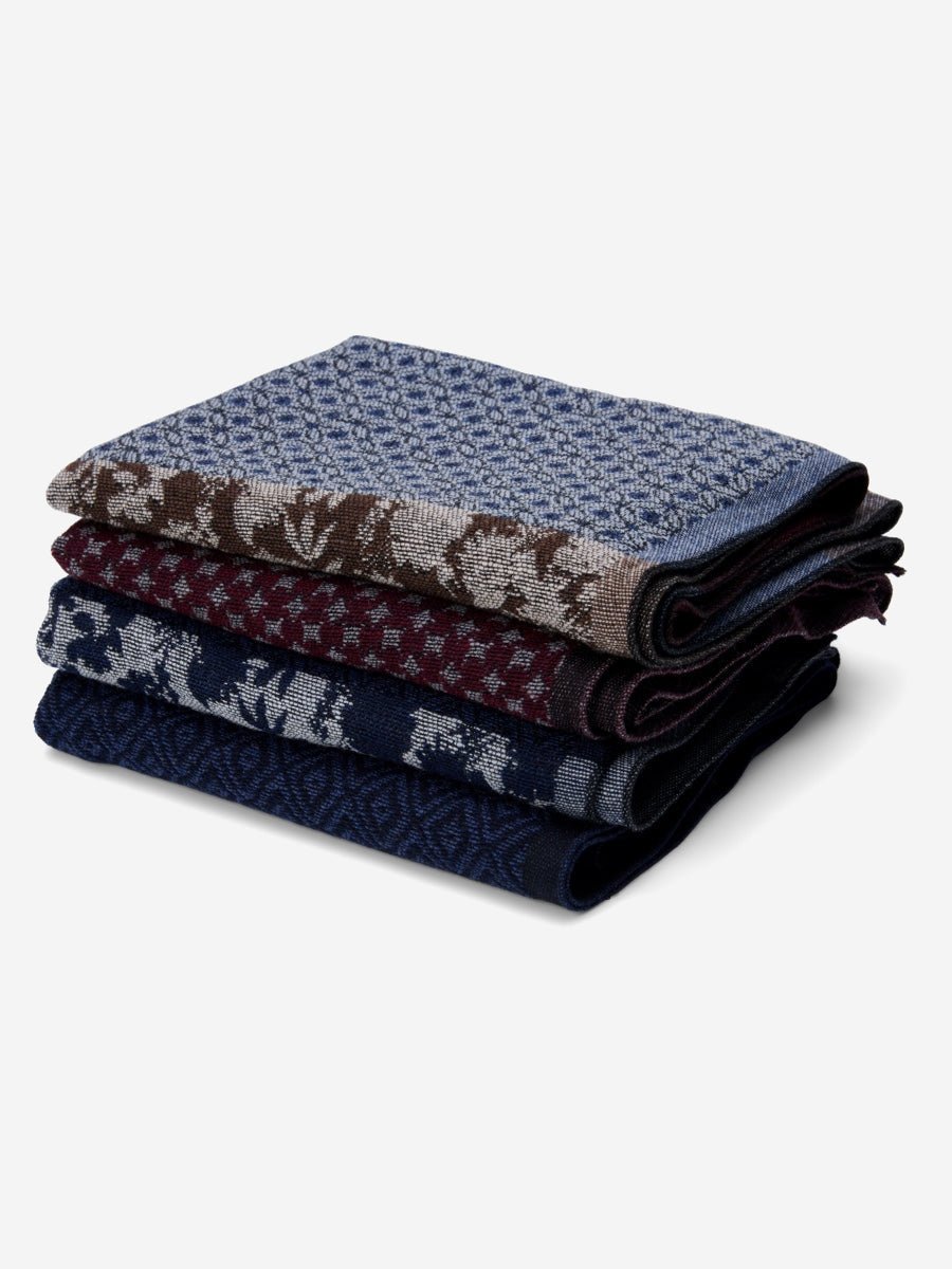 Federico (red/blue) - Warm and soft Italian scarf from wool blend - Che Cose Belle