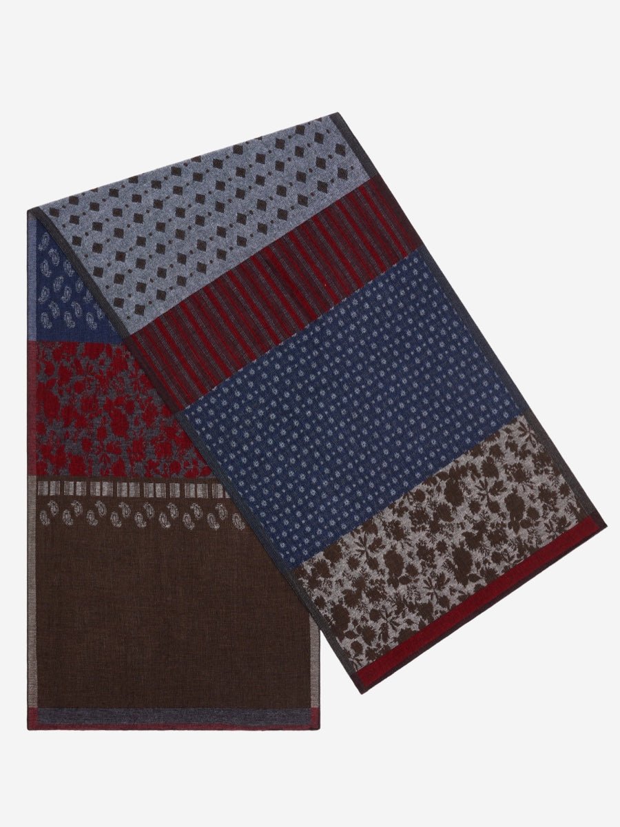Federico (red/blue) - Warm and soft Italian scarf from wool blend - Che Cose Belle