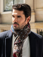 Federico (red/blue) - Warm and soft Italian scarf from wool blend - Che Cose Belle