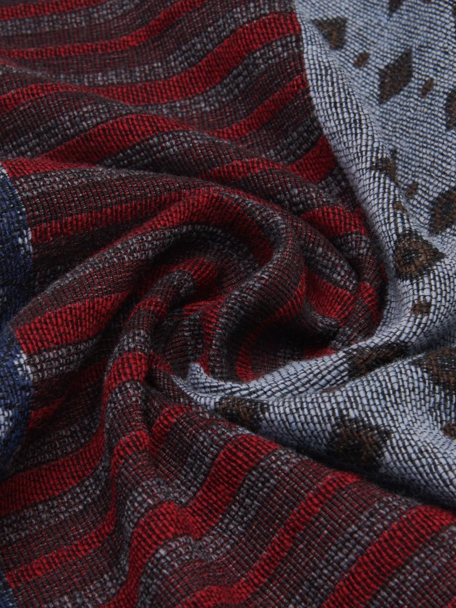 Federico (red/blue) - Warm and soft Italian scarf from wool blend - Che Cose Belle