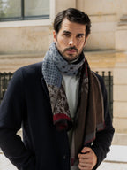 Federico (red/blue) - Warm and soft Italian scarf from wool blend - Che Cose Belle