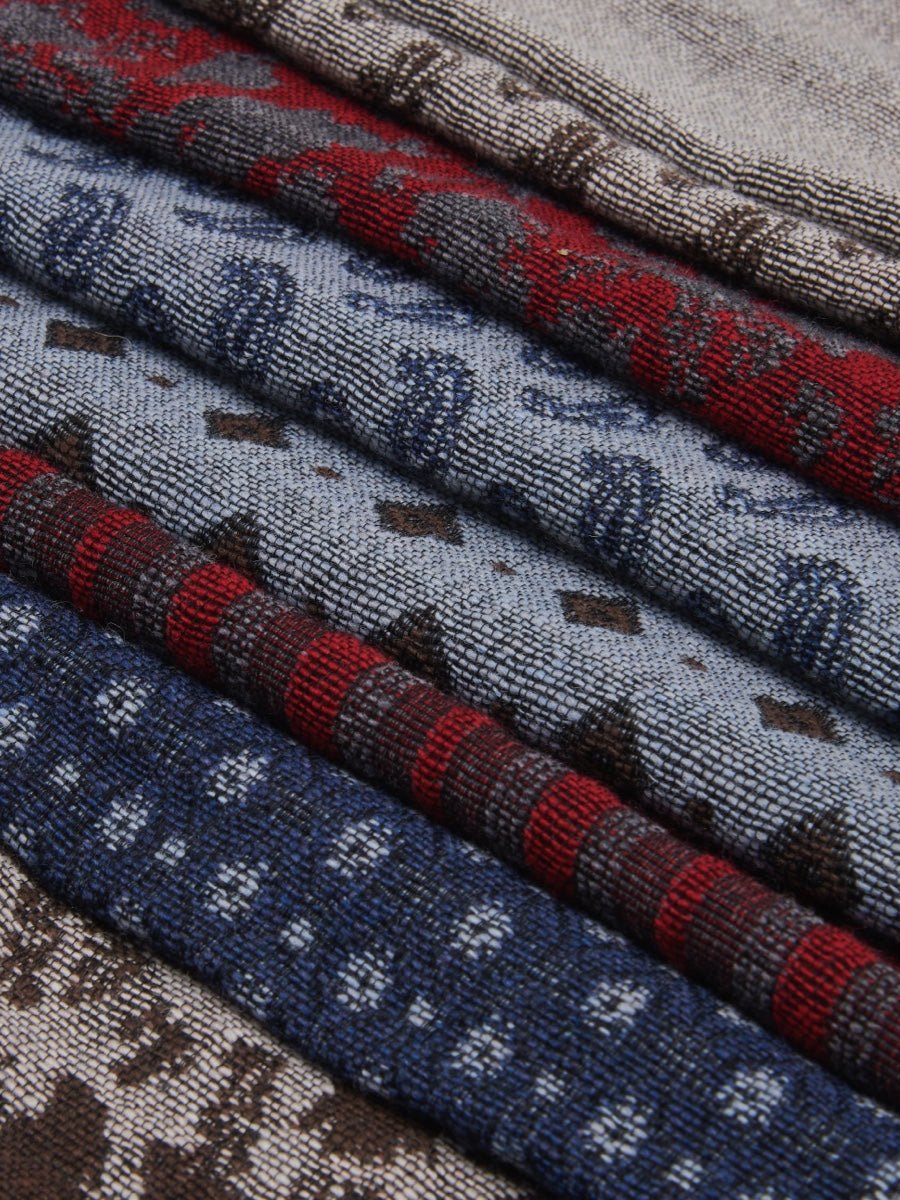 Federico (red/blue) - Warm and soft Italian scarf from wool blend - Che Cose Belle