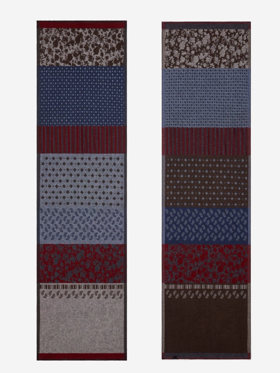 Federico (red/blue) - Warm and soft Italian scarf from wool blend - Che Cose Belle