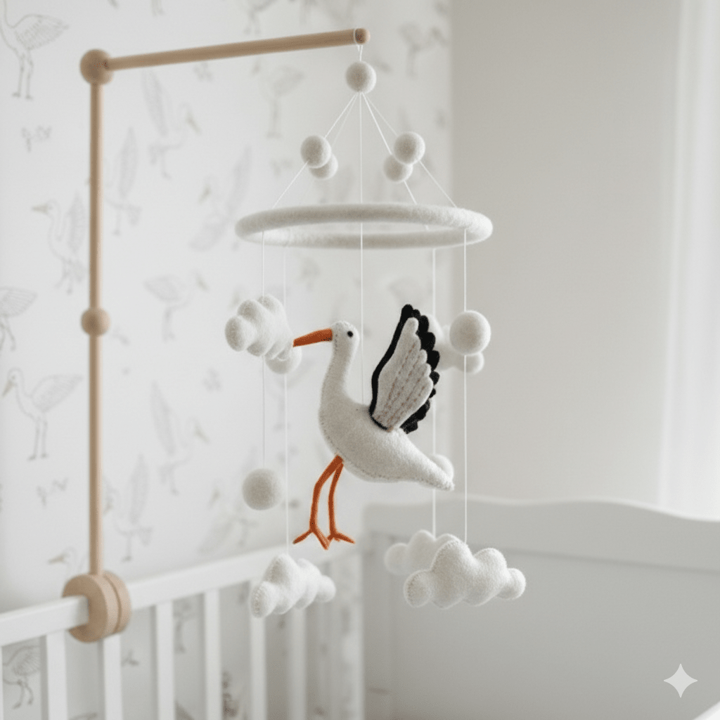 Felt Baby Mobile - Stork - Che Cose Belle