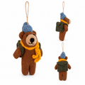 Felt Bear Trekking Ornament - Che Cose Belle