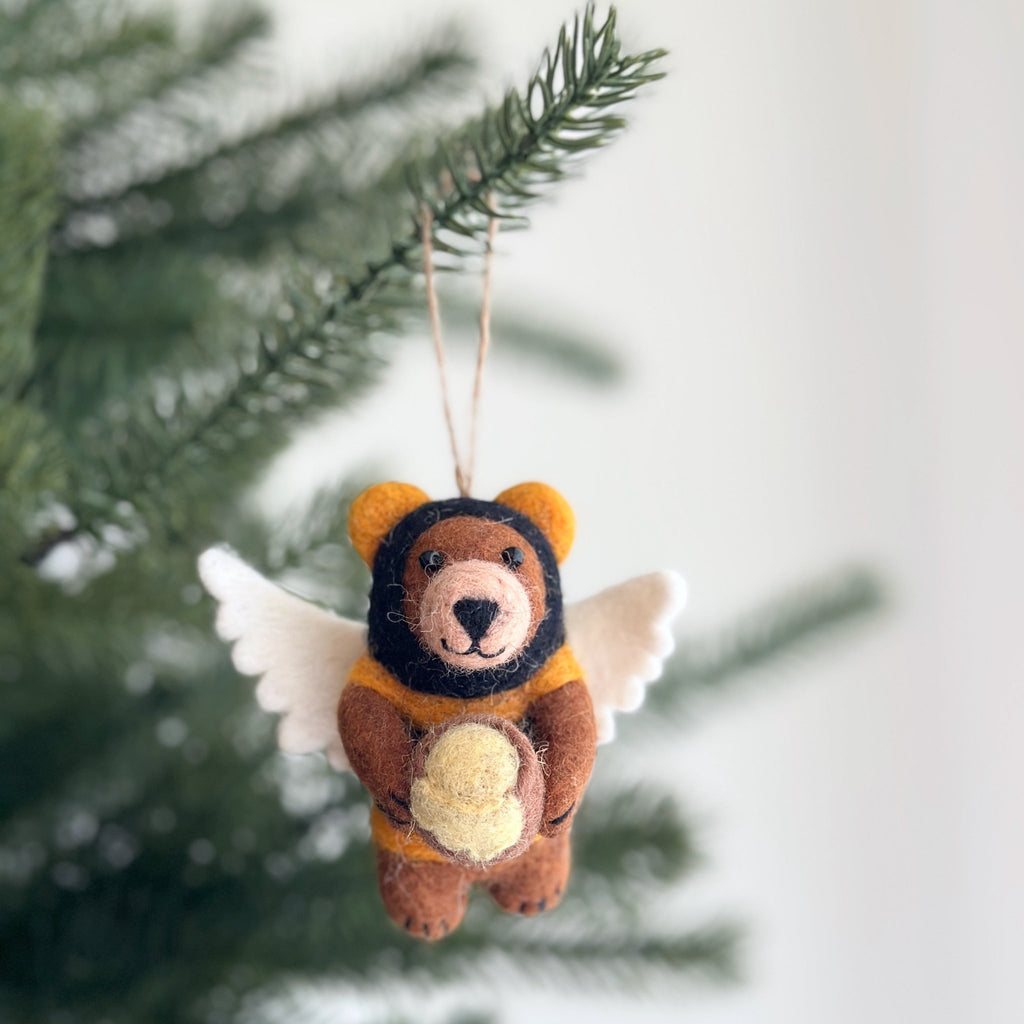 Felt Bee Bear Ornament - Che Cose Belle