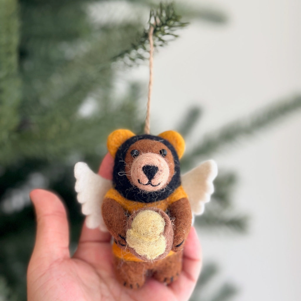 Felt Bee Bear Ornament - Che Cose Belle