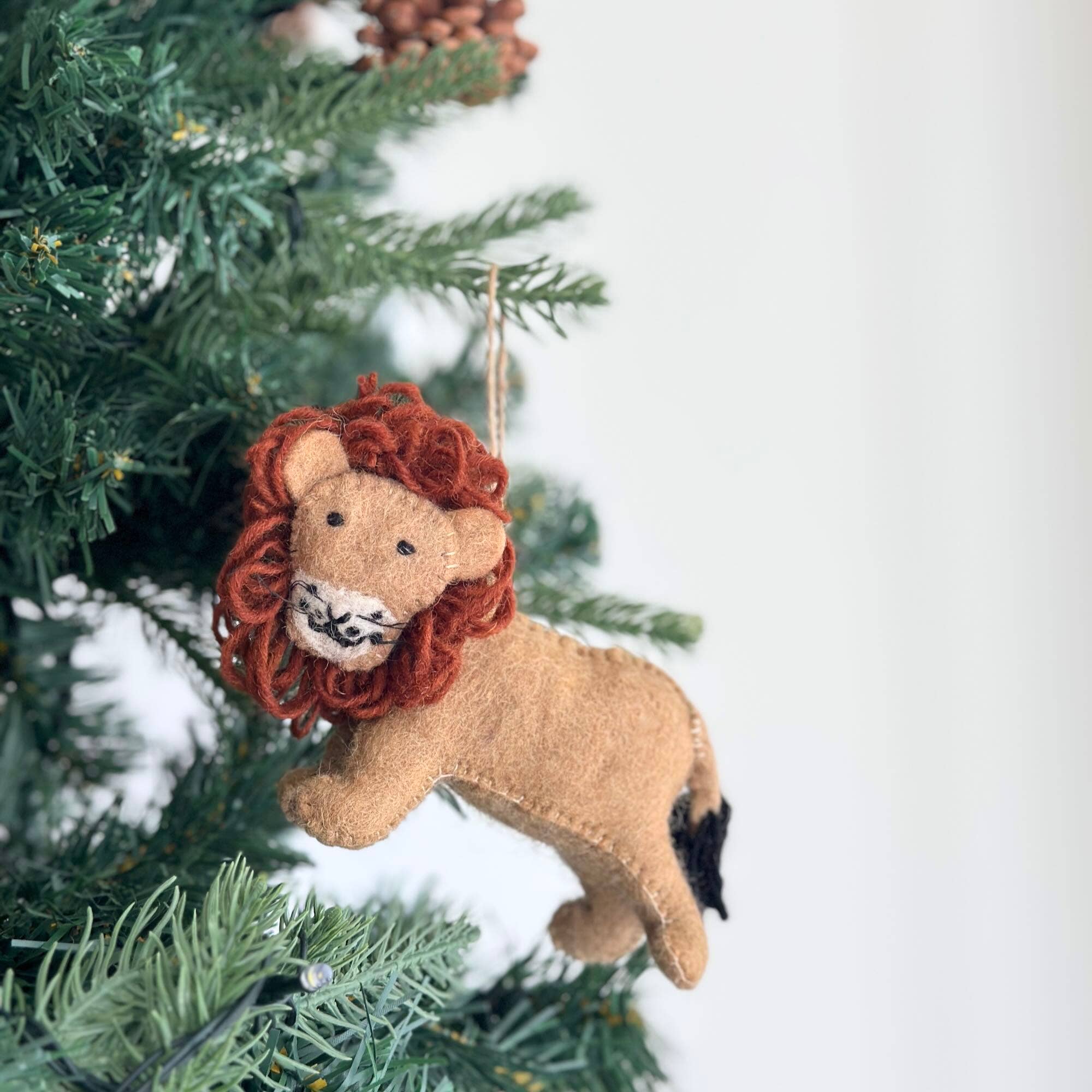Felt Christmas Ornament Set of 5 - Safari Animals - Che Cose Belle