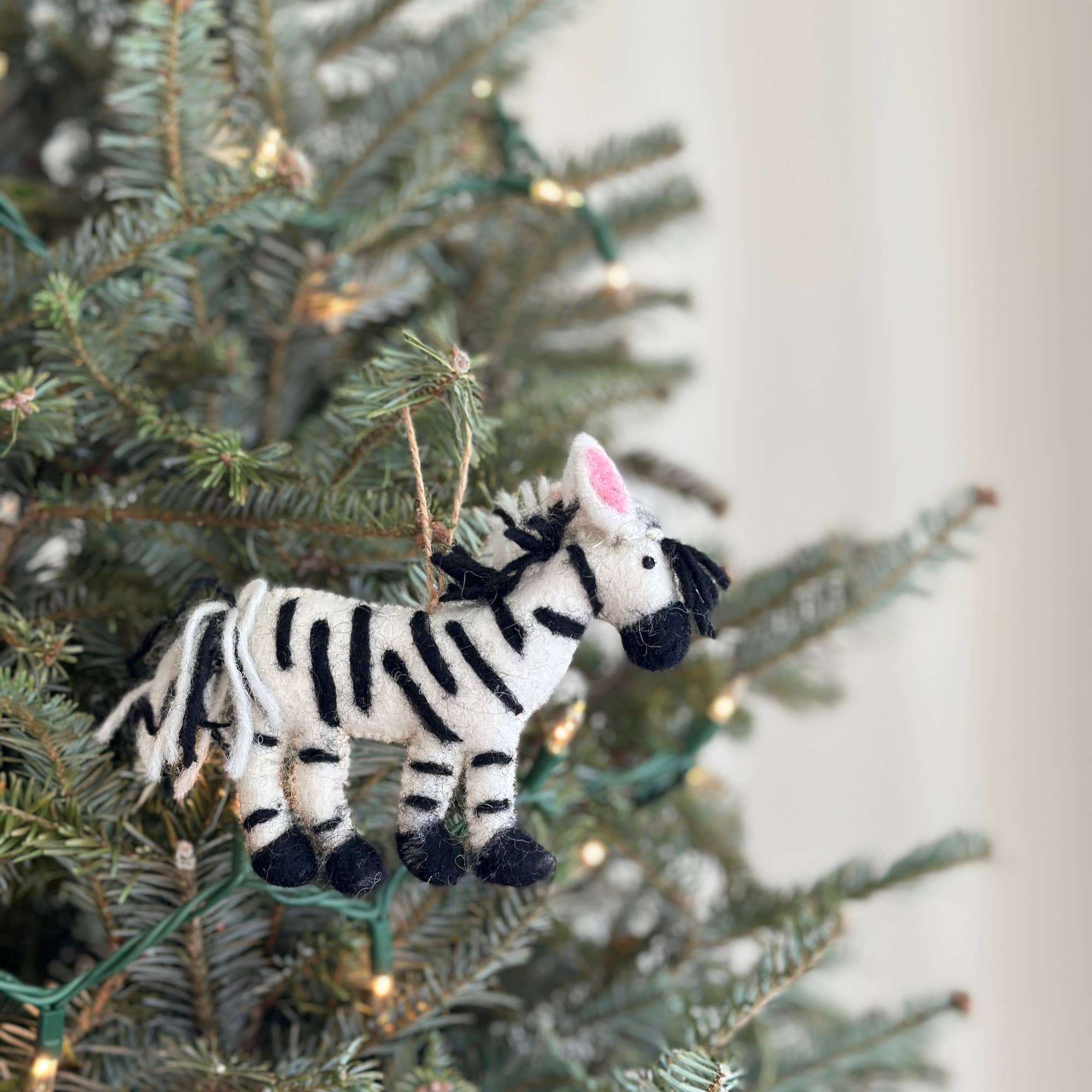 Felt Christmas Ornament Set of 5 - Safari Animals - Che Cose Belle