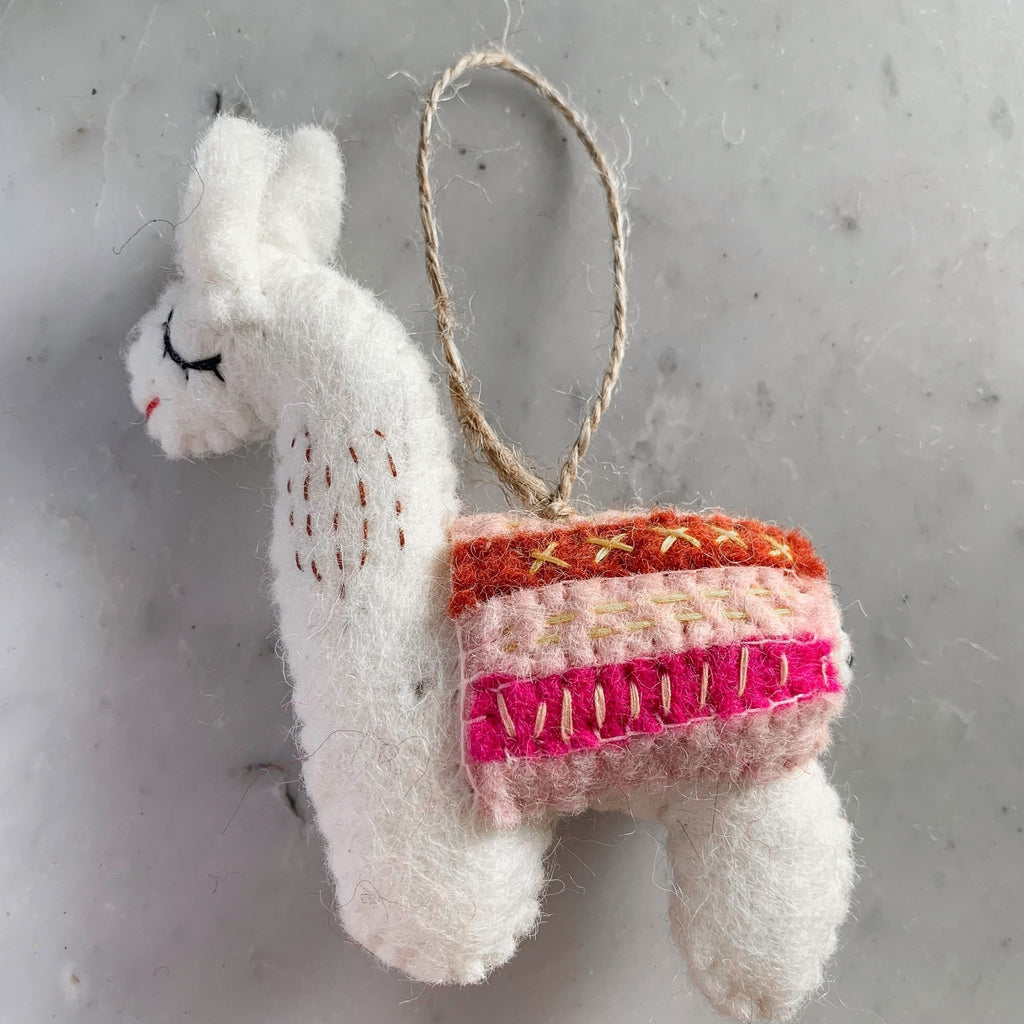 Felt Christmas Ornaments Set of 2 - Llamas - Che Cose Belle