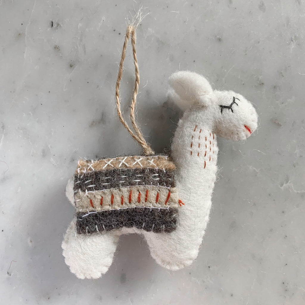 Felt Christmas Ornaments Set of 2 - Llamas - Che Cose Belle