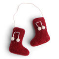 Felt Christmas Tree Decoration - Booties in Festive Red - Che Cose Belle