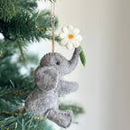 Felt Elephant with Flower Ornament - Che Cose Belle