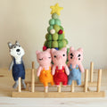 Felt Finger Puppets Set of 4 - Three Little Pigs & Big Wolf - Che Cose Belle