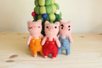 Felt Finger Puppets Set of 4 - Three Little Pigs & Big Wolf - Che Cose Belle