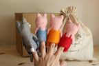 Felt Finger Puppets Set of 4 - Three Little Pigs & Big Wolf - Che Cose Belle