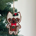 Felt Gingerbread Cat Ornament - Che Cose Belle