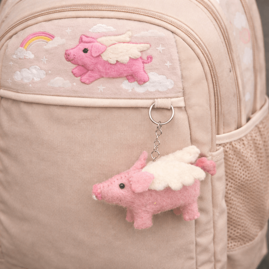 Felt Keychain - Flying Pig - Che Cose Belle